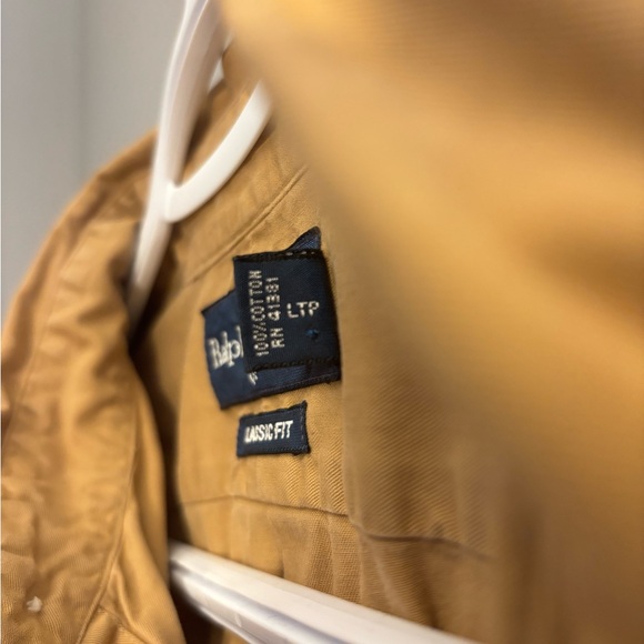 Large Ralph Lauren Tan button down 100% Cotton shirt - Picture 3 of 5